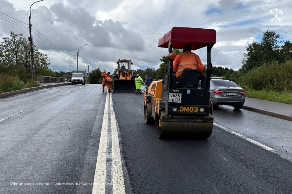 В Петродворцом районе обновили дорожное покрытие на пяти улицах - tvspb.ru