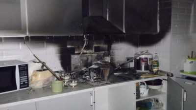 Петербургский кот устроил пожар на кухне, пройдясь по плите