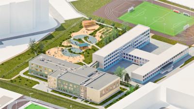 В Невском районе строят школу будущего с уличным театром и эко-огородом