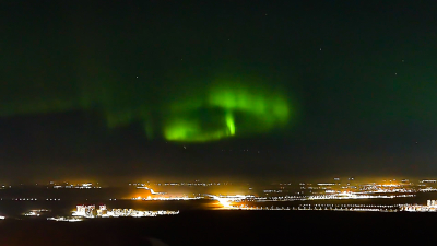 «Лахта Центр» показал кадры северного сияния над Петербургом
