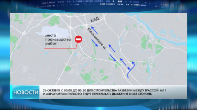 Между трассой «Нева» и Пулково перекроют движение в обе стороны для строительства развязки