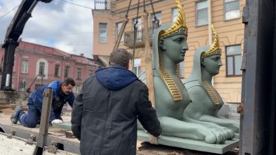 Сфинксы Египетского моста вернутся на постаменты весной 2026 года