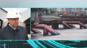 Губернатор Александр Беглов осмотрел ход строительства Большого Смоленского моста