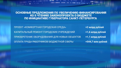 Петербургские депутаты поддержали 21 поправку к проекту бюджета города