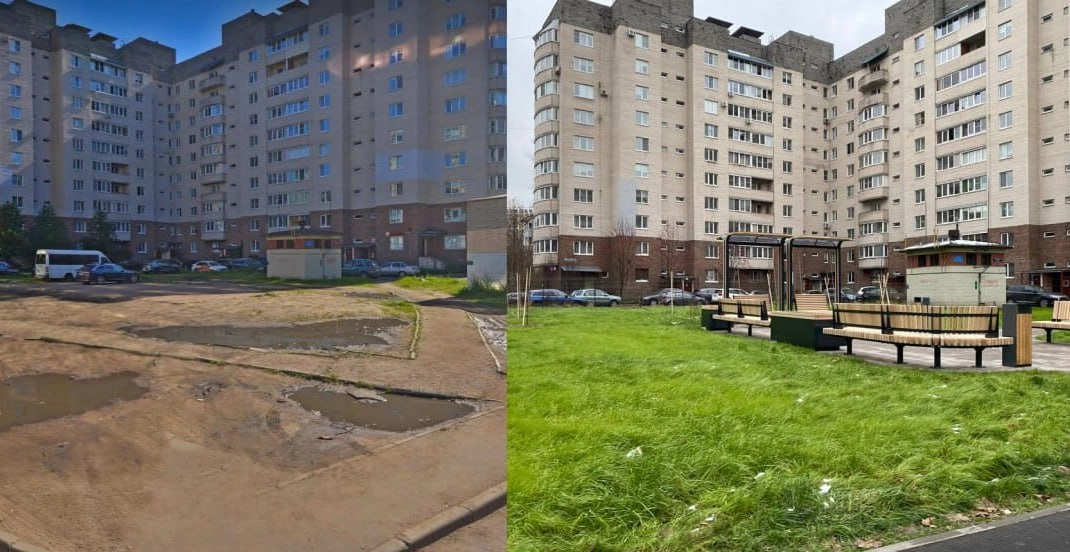 Борьба с нарушителями парковки: на проспекте Энергетиков на месте пустыря появился зеленый уголок - tvspb.ru