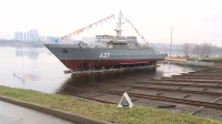 Морской тральщик «Дмитрий Лысов», спущенный на воду на Средне-Невском судостроительном заводе, передадут Северному флоту
