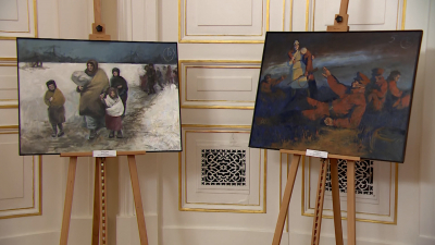 В Мариинском дворце открылась выставка работ юных художников, посвященная Великой Победе