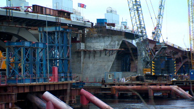 800-тонный пролет установили на Большом Смоленском мосту