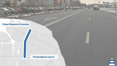 В Красносельском районе завершили ремонт улицы Доблести: обновлено около 70 тыс. кв. м. асфальта