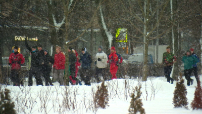 Спортивное начало года: десятки петербуржцев вышли на пробежку в Полюстровском парке 1 января