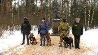 Кинологи Росгвардии возложили цветы к памятнику «Военным дрессировщикам и служебным собакам Ленинградского фронта»