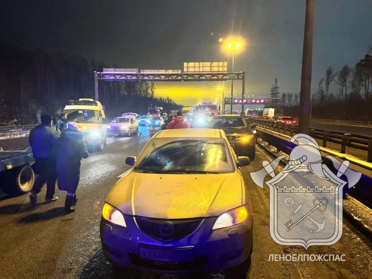 Восемь автомобилей столкнулись на внешнем кольце КАД: перекрыто две полосы движения - tvspb.ru