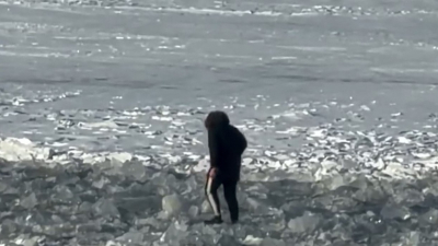 На стрелке Васильевского острова мужчине помогли выбраться из промоины