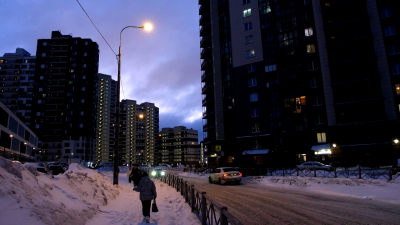 Русановскую улицу в Невском районе осветили 115 новых фонарей