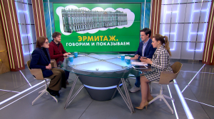 «Эрмитаж. Говорим и показываем» спектакль-променад «Ящик Пандоры» в одном из залов Нового Эрмитажа