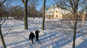 На лыжах мимо достопримечательностей: в Петергофе в парке Александрия проложили лыжню