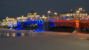 В Петербурге ко Дню защитника Отечества зажгут факелы Ростральных колонн и подсветят мосты цветами российского триколора