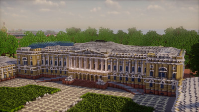 Город из пикселей: петербургский школьник создал в компьютерной игре «Майнкрафт» копию Михайловского дворца