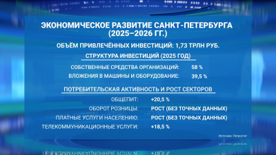 Инвестиционный рекорд: в 2025 году Петербург привлек в экономику более 1 трлн 700 млрд рублей