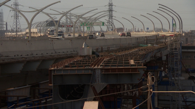 Александр Беглов: Южная широтная магистраль готова на 60%, Цимбалинский путепровод – на 55%, магистраль М-32 – на 30%