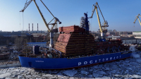 С мечтой об арктическом холоде встречает весну атомный ледокол «Чукотка»: он проходит швартовые испытания на Балтийском заводе