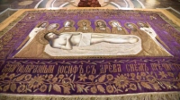 В Воскресенском Новодевичьем монастыре представили плащаницу начала XX века