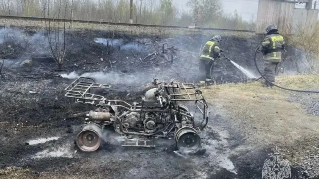 В Киришах из-за короткого замыкания сгорел квадроцикл - tvspb.ru