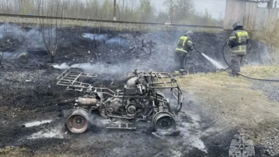В Киришах из-за короткого замыкания сгорел квадроцикл