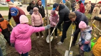В сквере у спорткомплекса «Юбилейный» высадили клены и провели мастер-классы