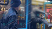 Избиение заступника: агрессивный мужчина с тростью донимал пассажиров в автобусе 64 маршрута