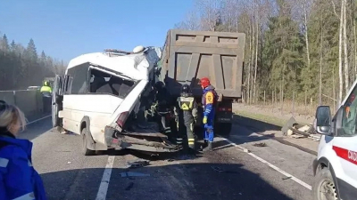 В массовом ДТП на трассе А-120 в Ленобласти пострадали 13 человек