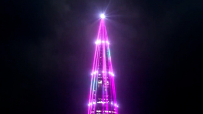 В День космонавтики башня «Лахта Центра» окрасилась в цвета Млечного Пути