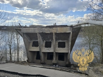 Прокуратура организовала проверку по факту обрушения пешеходного моста через реку Волхов