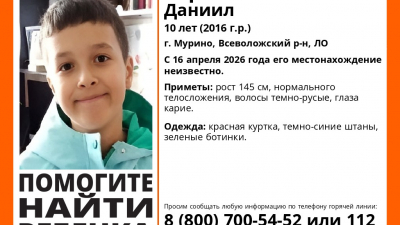 В Мурино пропал 10-летний ребенок