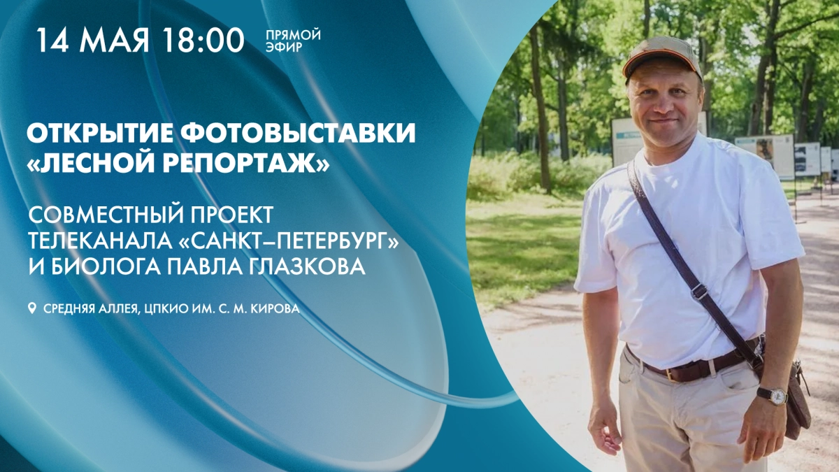 Смотрите завтра в 18:00 трансляцию открытия фотовыставки «Лесной репортаж» с Павлом Глазковым - tvspb.ru