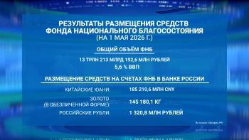 Фонд национального благосостояния: на 1 мая 2026 года объём ФНБ превысил 13 трлн рублей