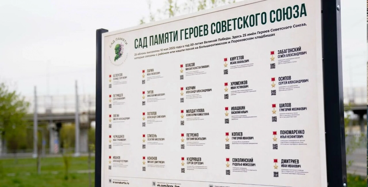 На Ржевской площади 25 яблонь назвали именами Героев Советского Союза - tvspb.ru
