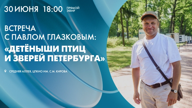 Встреча с Павлом Глазковым: «Детёныши птиц и зверей Петербурга». Онлайн-трансляция