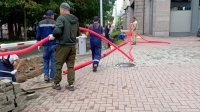 На Петровском острове начали строительство наружного освещения вдоль дороги