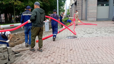 На Петровском острове начали строительство наружного освещения вдоль дороги