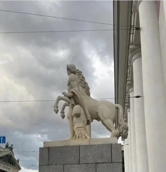 Скульптуры у Манежа в центре Петербурга отправят на реставрацию - tvspb.ru