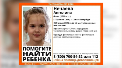В Красном Селе пропала шестилетняя девочка — ее ищут волонтеры и полиция
