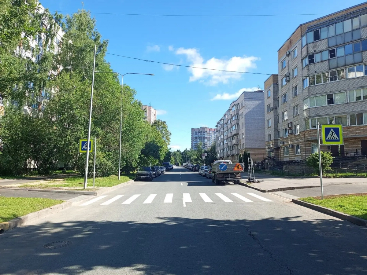 В пяти районах Петербурга появились новые нерегулируемые пешеходные переходы - tvspb.ru