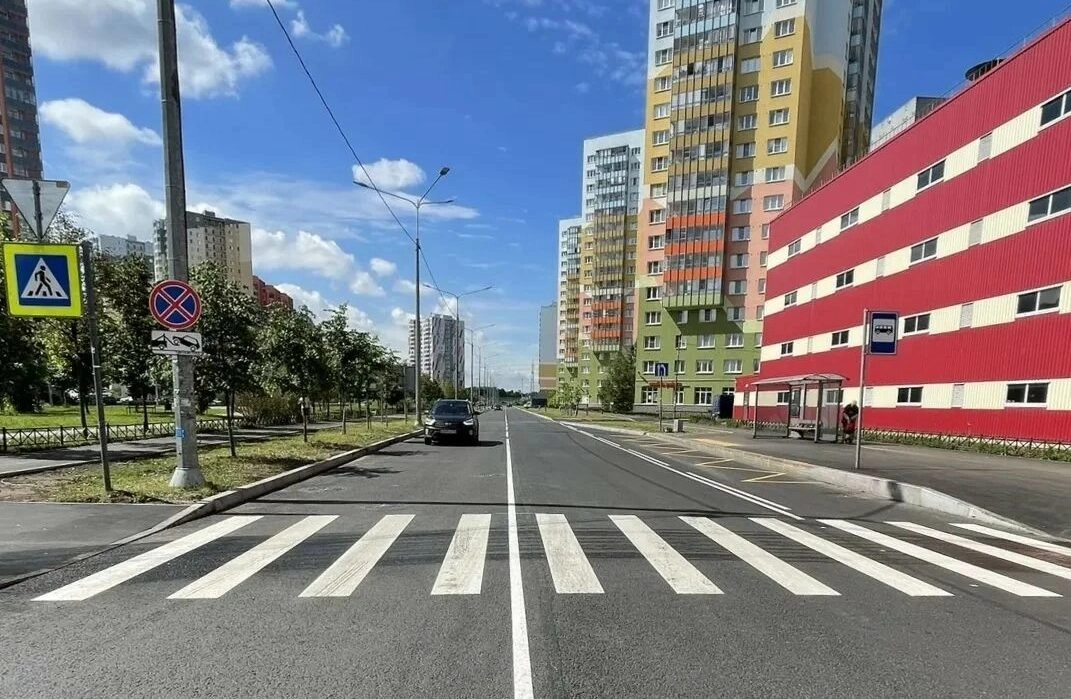 В Красногвардейском районе завершили ремонт улицы Корнея Чуковского - tvspb.ru