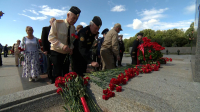 На Пискаревском кладбище прошла церемония возложения цветов в День окончания Ленинградской битвы