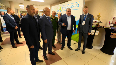 Александр Беглов и Александр Бельский осмотрели выставку достижений Пушкинского района