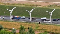 ДТП с тяжёлой техникой собирает пробку на ЗСД в сторону юга