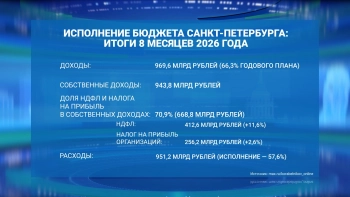 В бюджет Петербурга поступило 969,6 млрд рублей