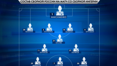 В стартовом составе сборной России на матч с Нигерией выйдет один зенитовец – Соболев
