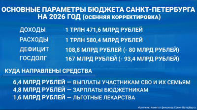 Доходы выросли на 9,8 млрд: Александр Беглов рассказал о корректировках бюджета Петербурга